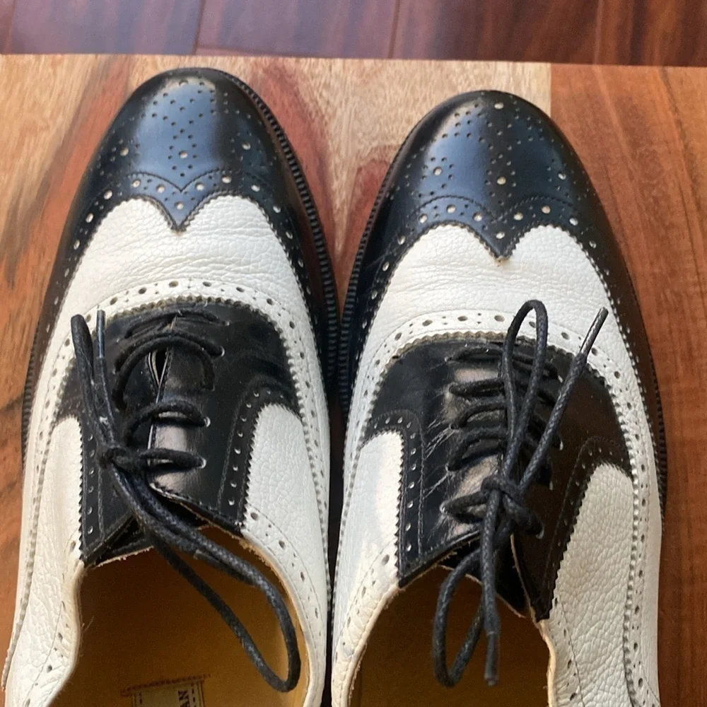 VINTAGE Spectator BRAGANO for COLE HAAN Wingtip Oxford Dress Shoes 8 D ITALY